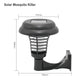 Solar mosquito zapper lamp with solar panel top, side bracket, size diagram