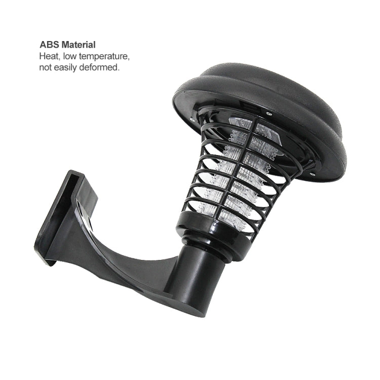 Solar mosquito zapper lamp with black housing and UV light cage