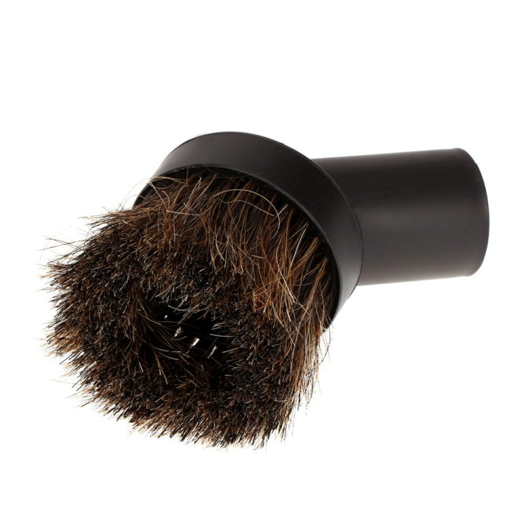 Vacuum cleaner brush head with rounded dense bristle pad and black mounting collar