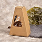 Kraft gift box with window showing wrapped wooden cup