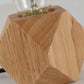 Wooden geometric night light with upper opening and metal bulb socket