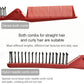 Red folding comb with dense teeth and rows of nylon massage pins