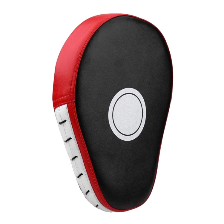 Red and black arc-shaped hand target with circular striking pad