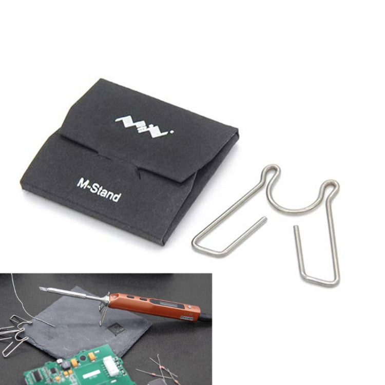 Soldering iron stand bracket holder set with storage pouch and metal hooks