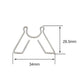 Metal soldering iron stand bracket with U-shaped hooks, approx 34 x 28.5 mm