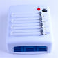 Nail UV curing lamp interior with four tubes and timer control panel
