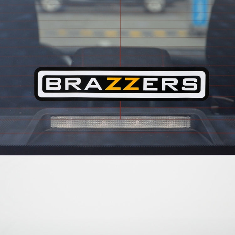 BRAZZERS logo car sticker on vehicle front windshield area