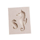 White silicone hippocampus mold with two raised sea horse cavity shapes