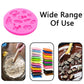 Pink round silicone mold with baby icons for fondant, chocolate, and baking