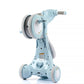 Light blue kids tricycle stroller with rear support frame and large front wheel