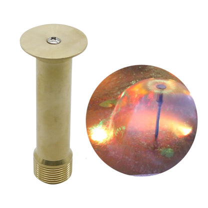 Copper-colored hemisphere fountain nozzle with round face and threaded base
