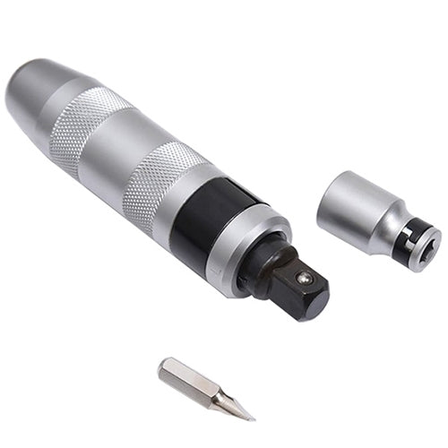 Silver impact driver with bit holder and loose metal bit attachment
