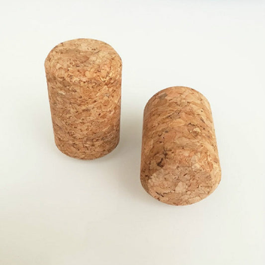 Cylindrical cork bottle stopper pair