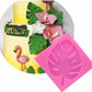 Pink tree leaf chocolate fondant mold with embossed veins and leaf edges
