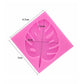 Pink tree leaf mold shown with measurements for leaf cake decorating