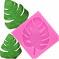 Pink tree leaf fondant mold with embossed leaf pattern for decorating