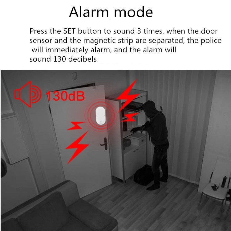 Door and window anti-theft alarm sensor with 130dB sound icon