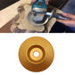 Gold abrasive grinding disk with center hole and raised dot pattern for angle grinder