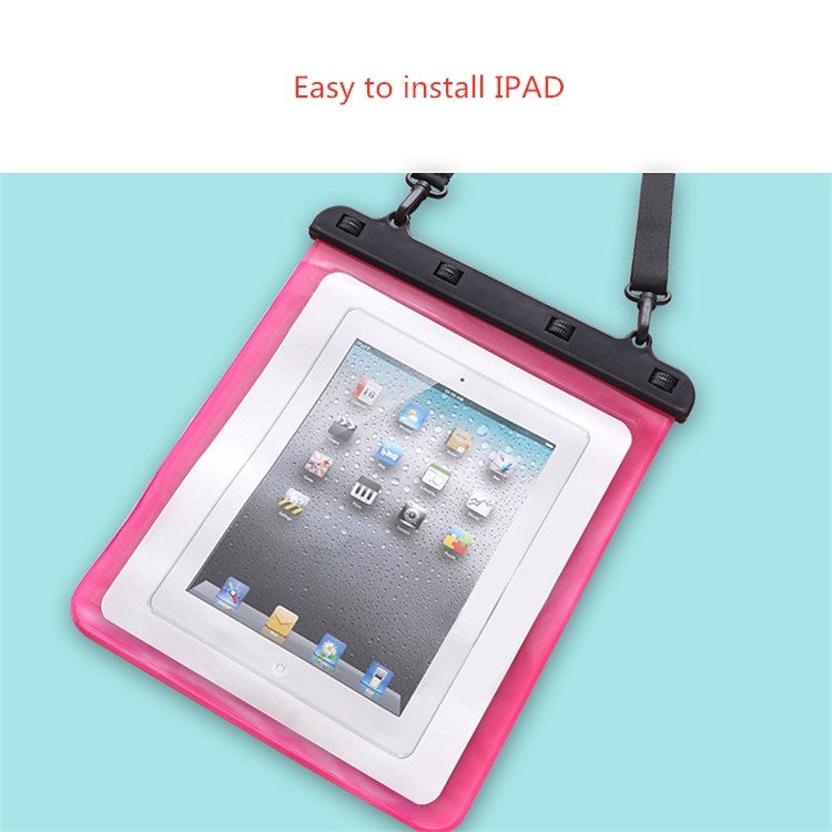 Pink transparent waterproof single-shoulder bag with clear window pocket