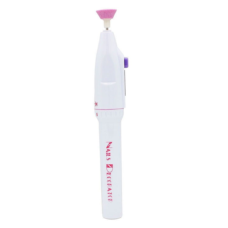 Electric nail file drill pen with one pink sanding top cap