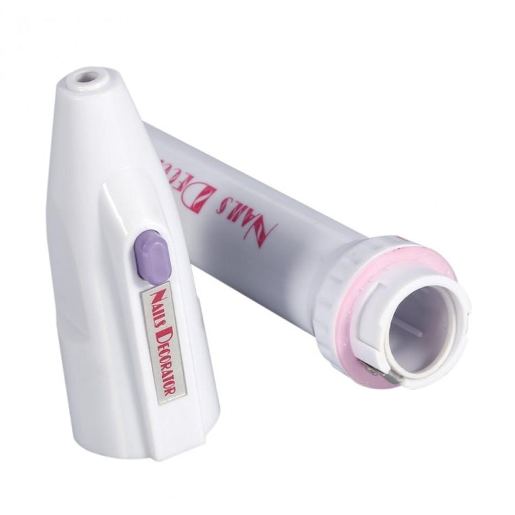 Electric nail file drill handle with visible motor tip opening and pink ring