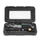 Gas soldering iron tool set with gray handle and accessories in black hard case