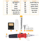 Gas soldering iron kit instruction chart with numbered accessories and parts