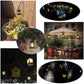 Black lantern-style LED candle lights for outdoor decor with warm glow