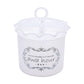 White facial cleaner frother bottle with squeeze handle and front label