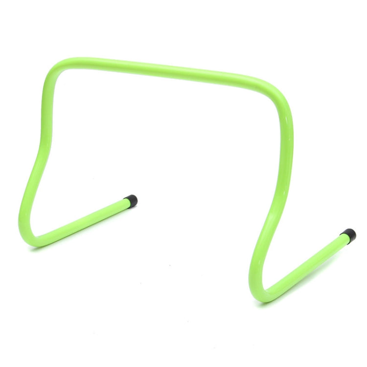 Neon green football training hurdle with black end caps, U-shaped