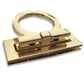 Gold-tone bull-nose ring lock with rectangular base clasp hardware