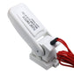 White water level float switch controller with red wires, angled view