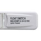 White float switch label, MAX 20A 12-24-32V DC and ignition protected text