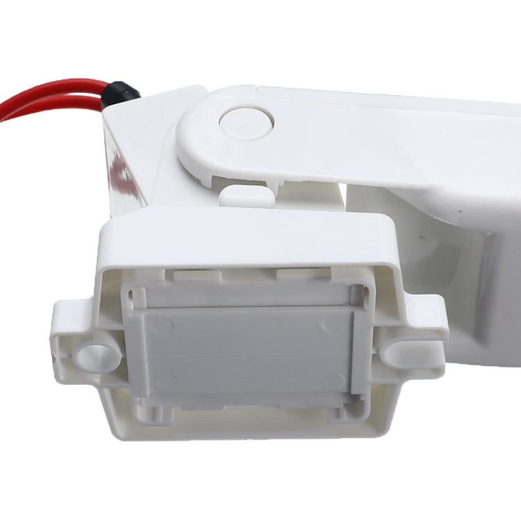 Open housing of white float switch controller with internal contact module and red lead