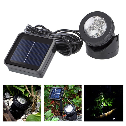 Outdoor solar spotlight light with foldable solar panel and black LED head