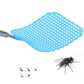 Blue mesh fly swatter net head on metal handle with grip end