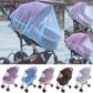 Baby pushchair mosquito net set, light blue mesh with pink trim, 3-pack.
