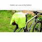 Black rear bike bag with hidden rain cover deployed at the bottom
