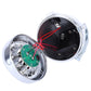 Retro bicycle LED headlight open housing showing wiring and green circuit board
