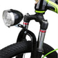 Black retro bicycle LED headlight mounted on the bike front