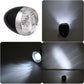 Black retro bicycle LED headlight close-up with bright beam output