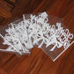 Silver glitter Happy Birthday cake topper inserts in clear sleeves