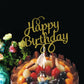 Gold glitter Happy Birthday cake topper insert on a white pick