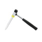 Metal dent repair leveling tool with white body, black handle, and yellow band