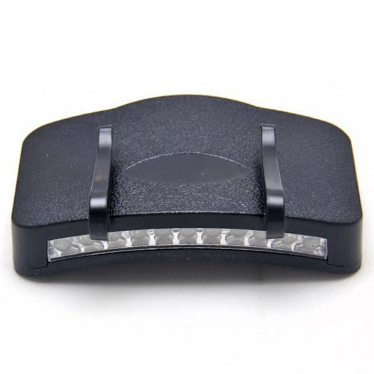 Clip-on cap light with 11-LED light bar and top housing, dark gray case