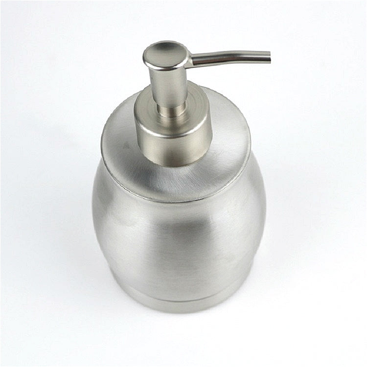 Stainless steel hand soap dispenser bottle with pump head and smooth dome top