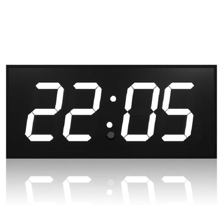 LED digital wall clock with white segmented time display 33:06