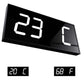 LED digital wall clock with white segmented time display 23:01 and temperature 20°C/68°F