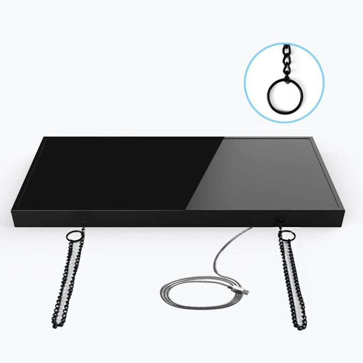 LED wall clock base with black housing and hanging chains