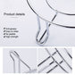 Chrome pot steamer stand leg and frame detail with curved foot supports